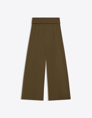 Брюки с защипами и отворотом на поясе- Заказать в России