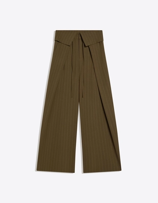 Брюки с защипами и отворотом на поясе- Заказать в России