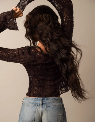 Жакет в стиле рустик ажурной вязки- Заказать в России