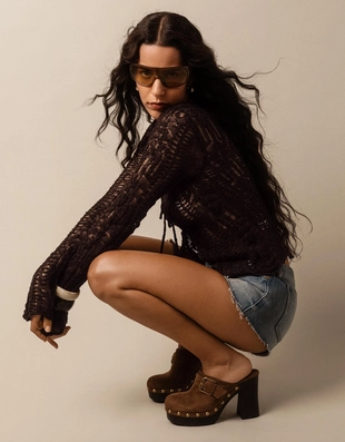 Жакет в стиле рустик ажурной вязки- Заказать в России