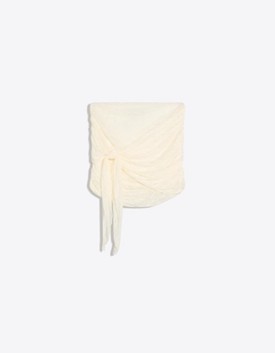 Мини-юбка с кружевом и узлом- Заказать в России