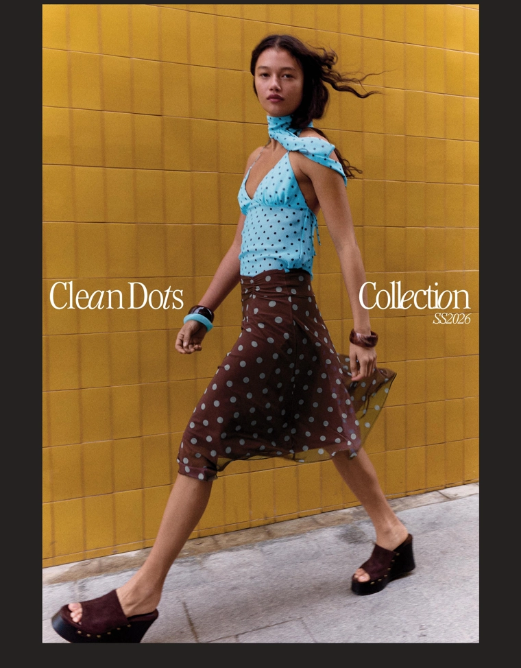 Асимметричная юбка миди в горошек