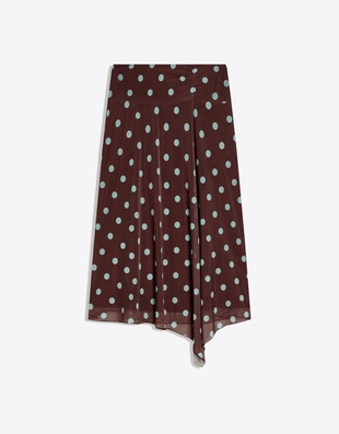 Асимметричная юбка миди в горошек- Заказать в России