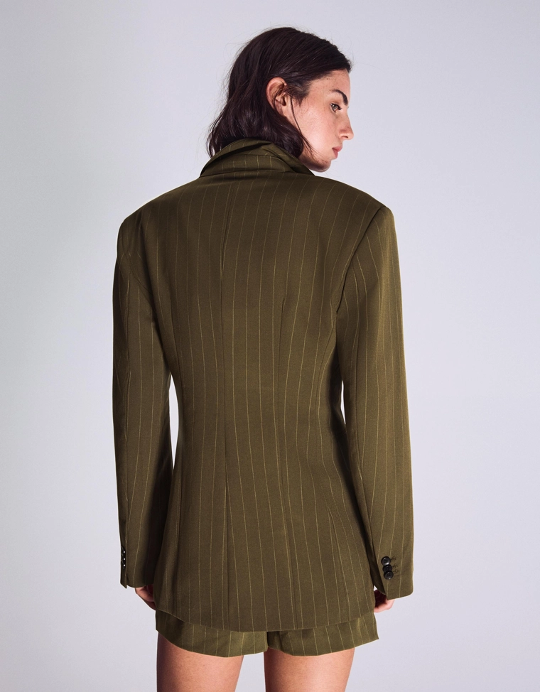 Двубортный блейзер в полоску