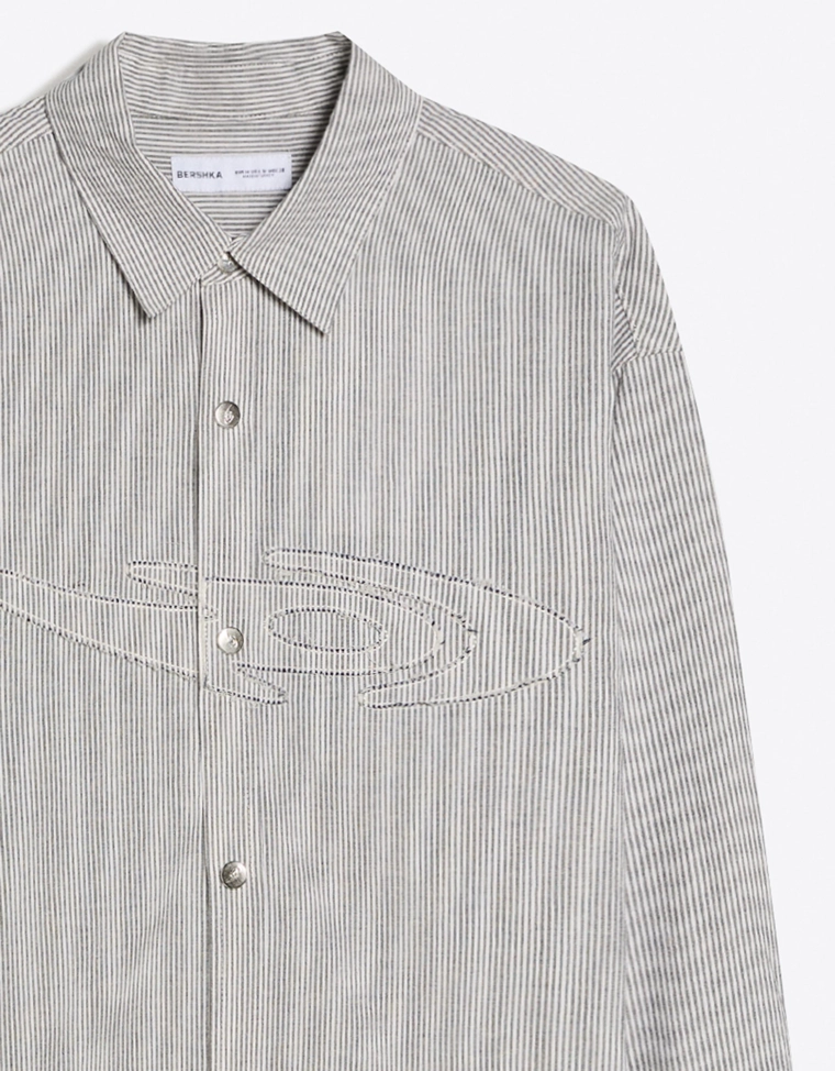 Рубашка в полоску с длинными рукавами OUT OF CORE