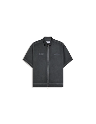 Рубашка геометрического кроя с короткими рукавами и вышивкой Out Of Core- Заказать в России