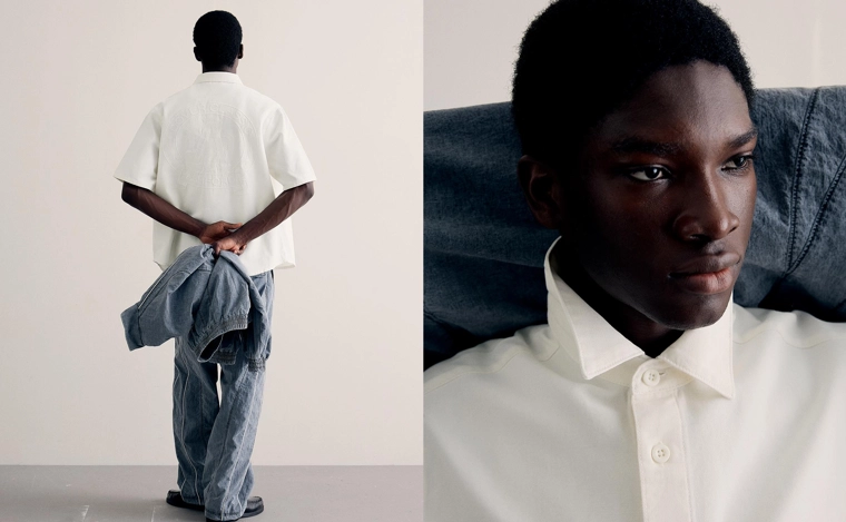 Рубашка геометрического кроя с короткими рукавами и вышивкой