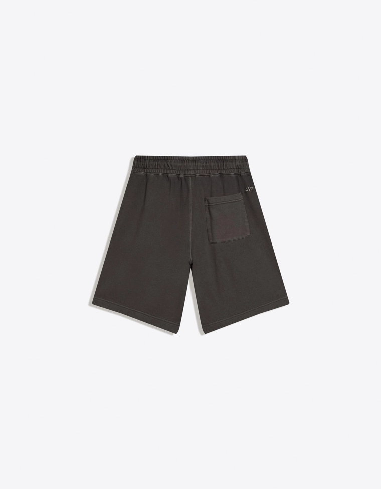 Шорты геометрического кроя с эффектом потертости