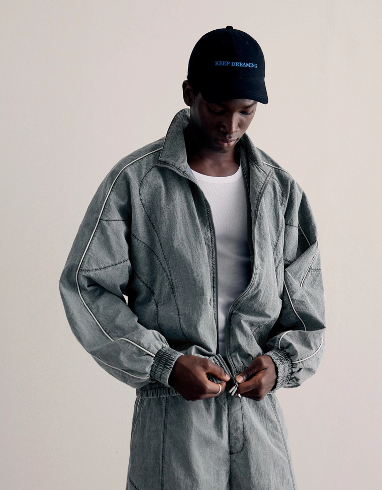 Куртка из высокотехнологичной ткани с эффектом стирки