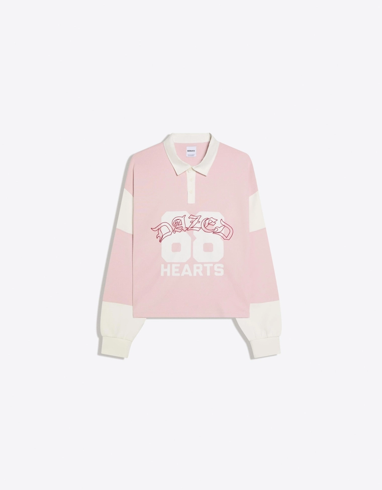 Поло с длинными рукавами и принтом