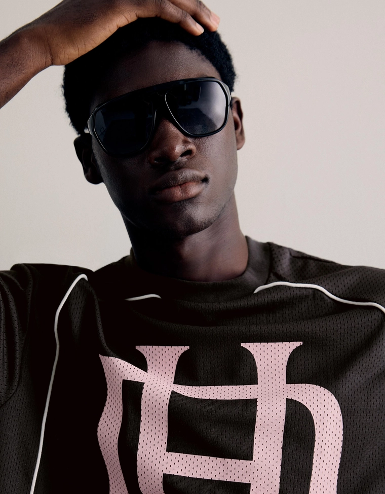 Футболка из сетчатой ткани с принтом