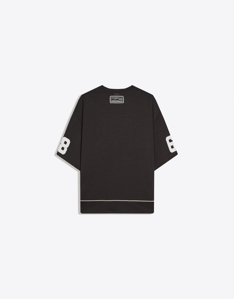 Футболка из сетчатой ткани с принтом