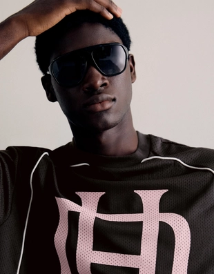 Футболка из сетчатой ткани с принтом- Заказать в России