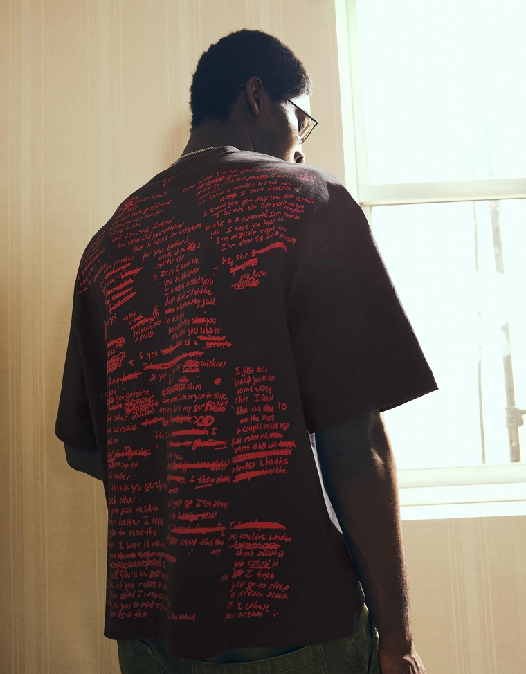 Футболка геометрического кроя с принтом Eminem