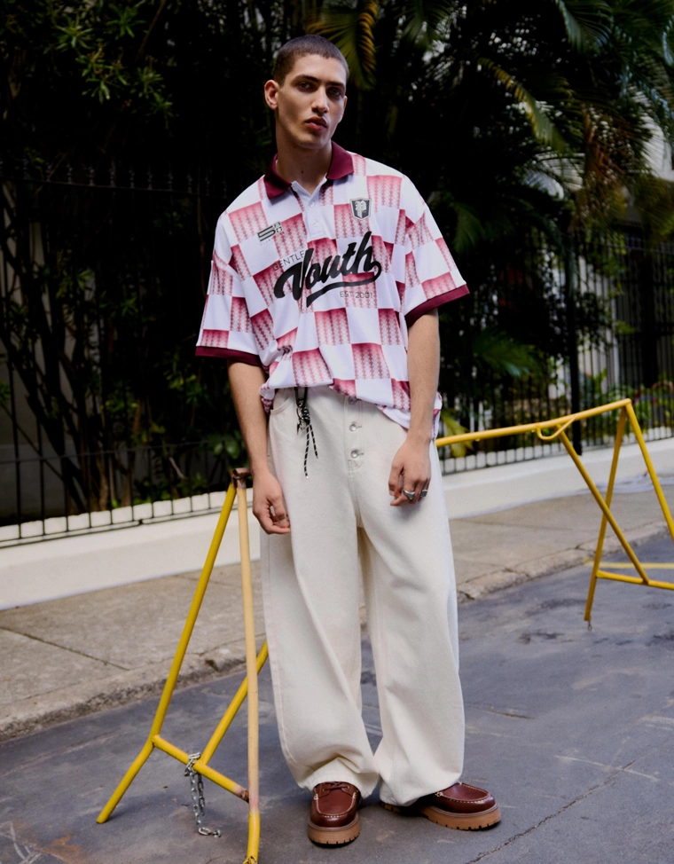 Поло с короткими рукавами и принтом