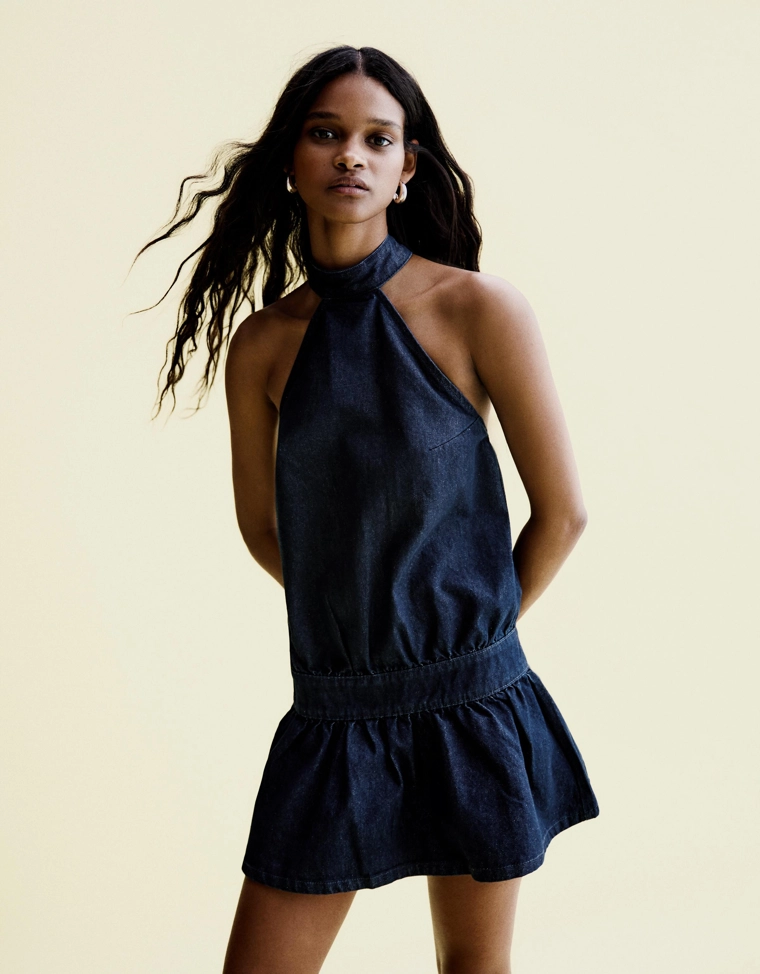 Джинсовое мини-платье