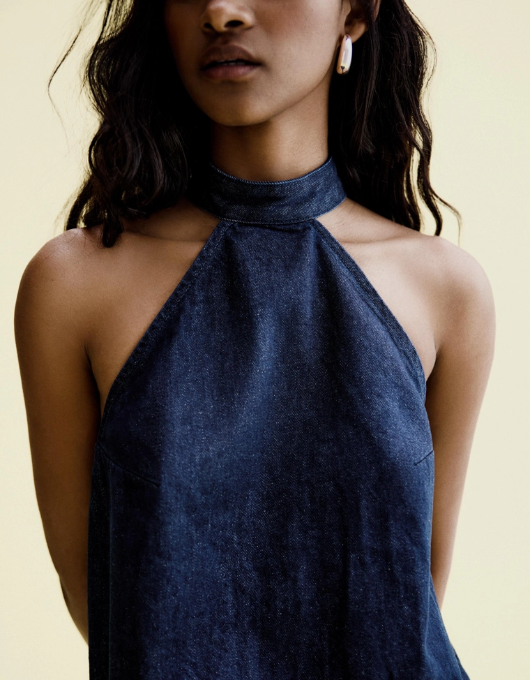 Джинсовое мини-платье