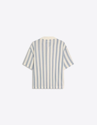 Рубашка в полоску с короткими рукавами и нашивкой- Заказать в России
