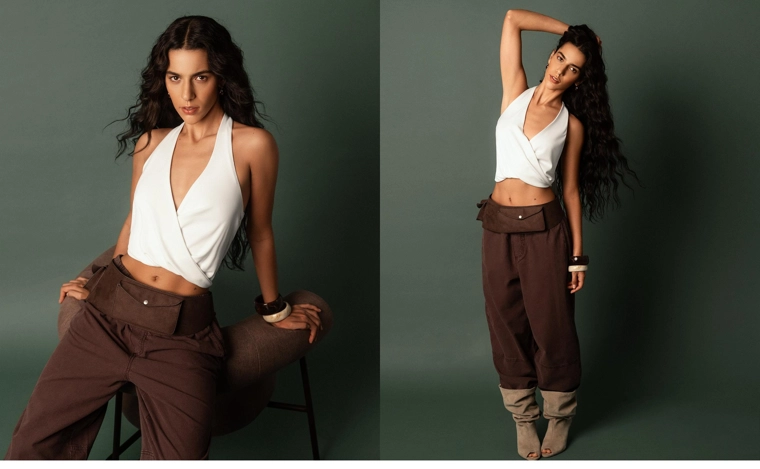 Широкие джинсы бананы с низкой посадкой