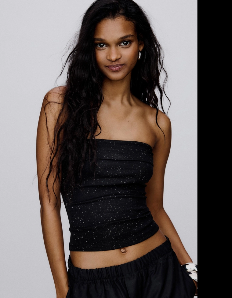 Топ бандо с глиттером