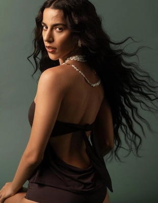 Топ бандо с узлом сзади- Заказать в России