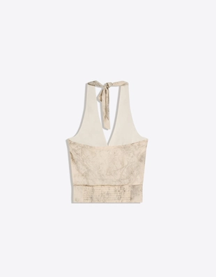 Топ с запахом и горловиной халтер- Заказать в России