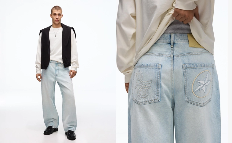 Джинсы barrel с вышивкой