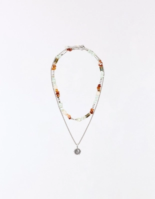 Ожерелье из камня и нержавеющей стали- Заказать в России