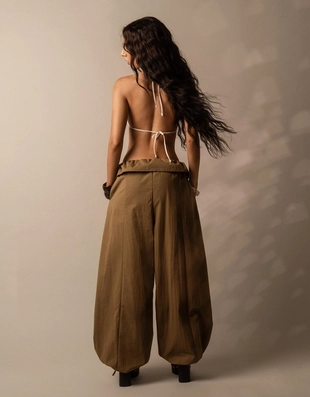 Брюки с отворотами на поясе- Заказать в России