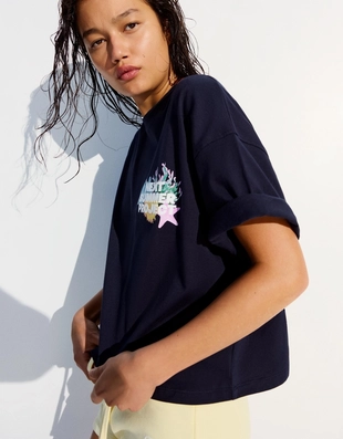 Футболка оверсайз с принтом- Заказать в России