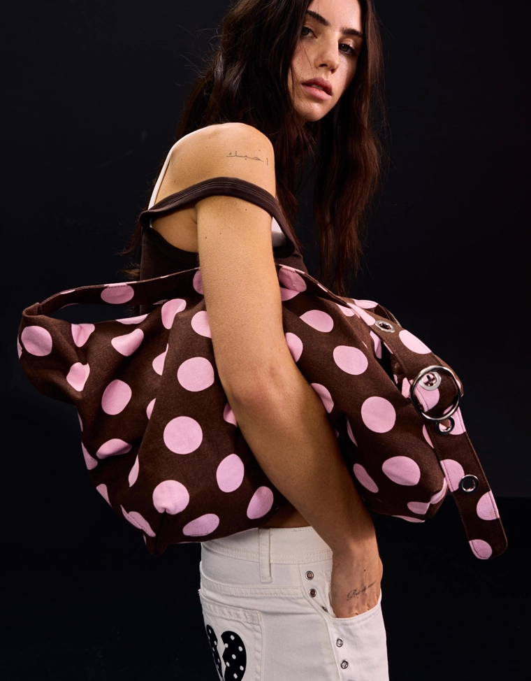 Сумка-мешок в горошек