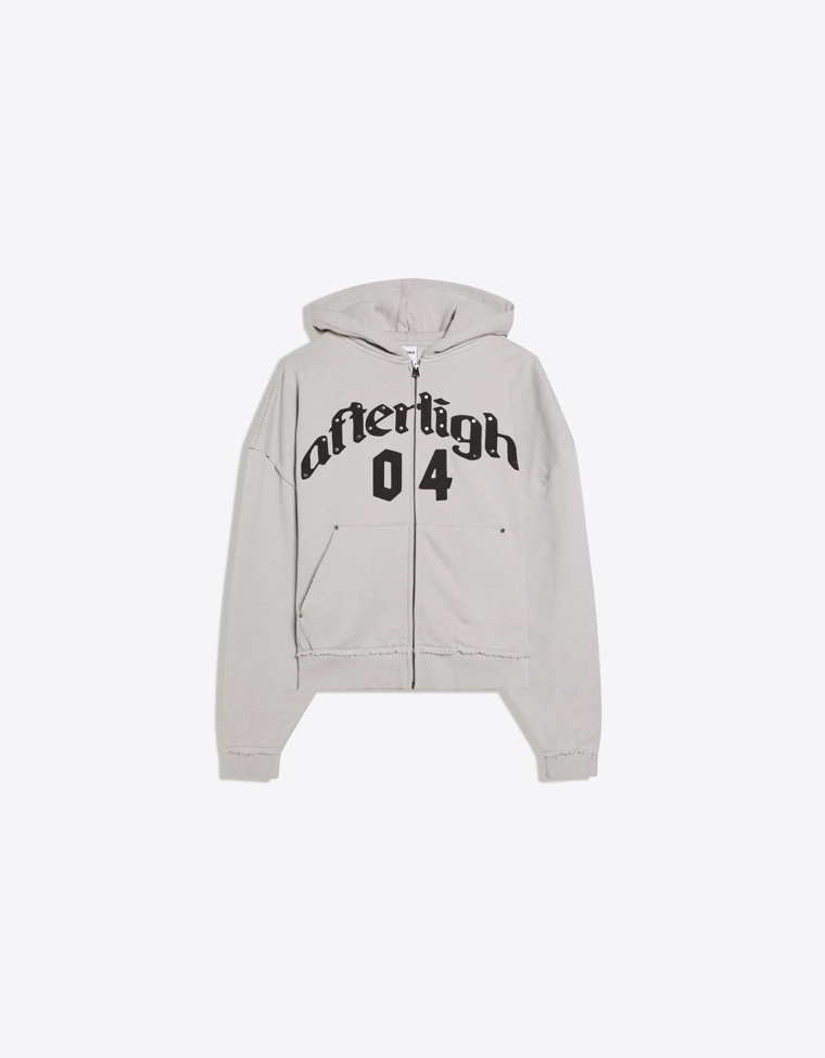 Толстовка геометрического кроя на молнии с принтом