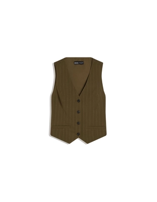 Жилет в полоску с пряжкой сзади- Заказать в России