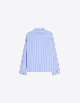 Рубашка геометрического кроя в полоску с вышивкой- Заказать в России