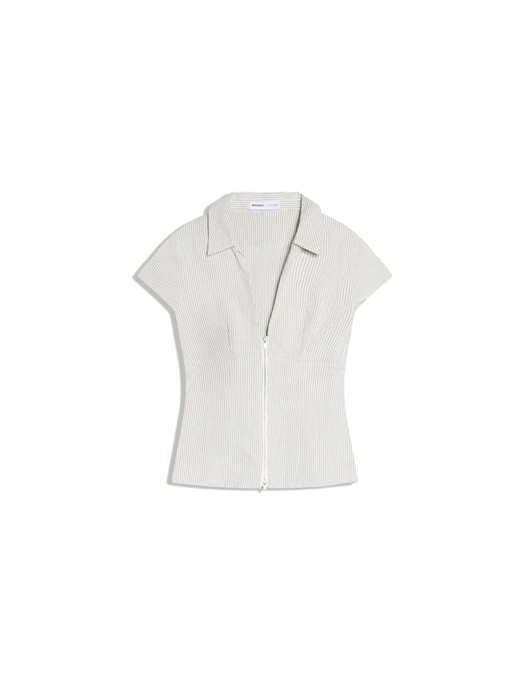 Рубашка с короткими рукавами на молнии