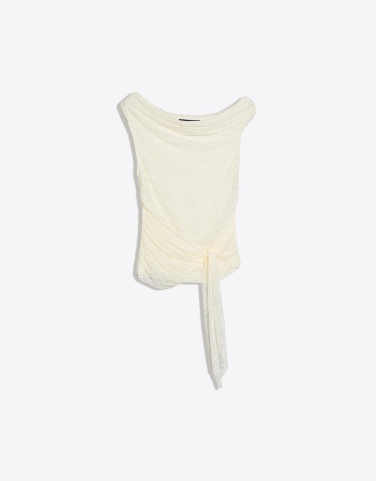 Кружевной топ со сборками