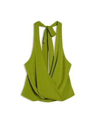 Топ с горловиной-халтер и завязками- Заказать в России
