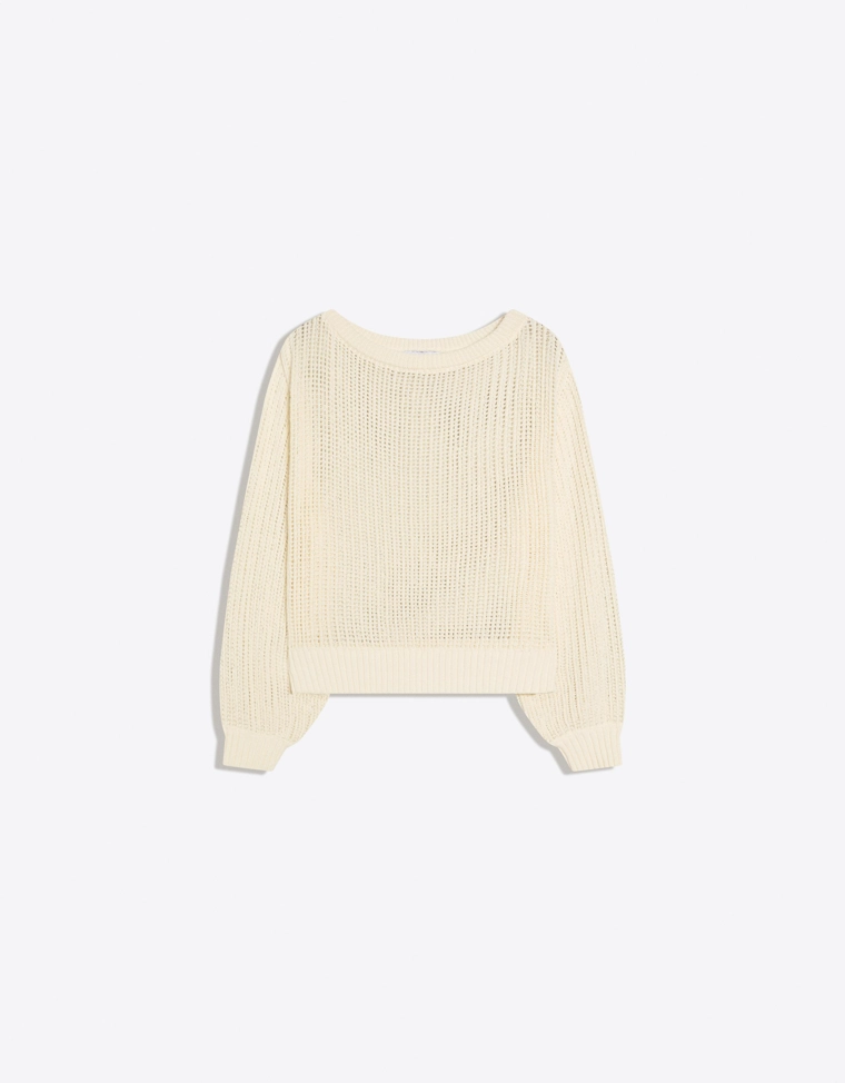 Свитер ажурной вязки в стиле рустик