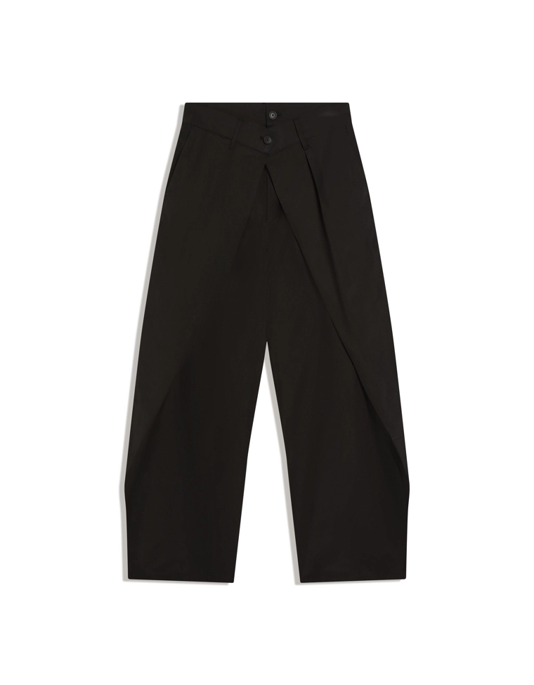 Брюки очень свободного кроя с запахом