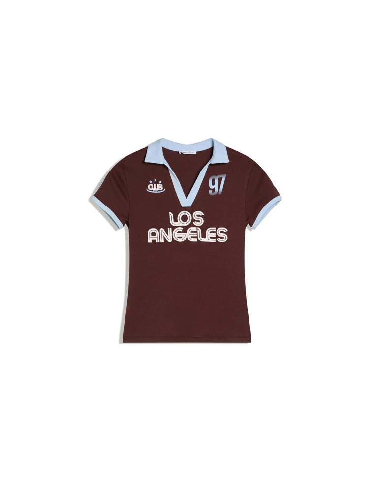 Футболка с воротником-поло и принтом