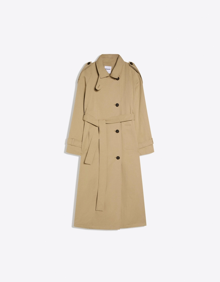 Длинный тренч с ремнем