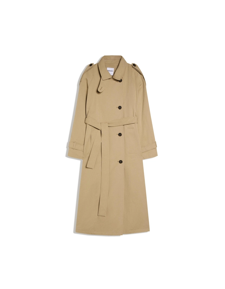 Длинный тренч с ремнем