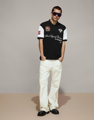 Поло с короткими рукавами и принтом- Заказать в России