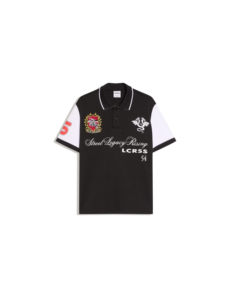 Поло с короткими рукавами и принтом