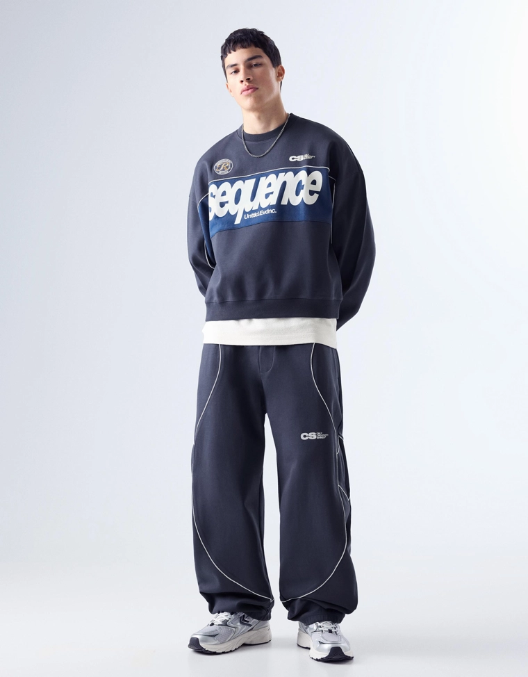 Толстовка с круглым вырезом и принтом