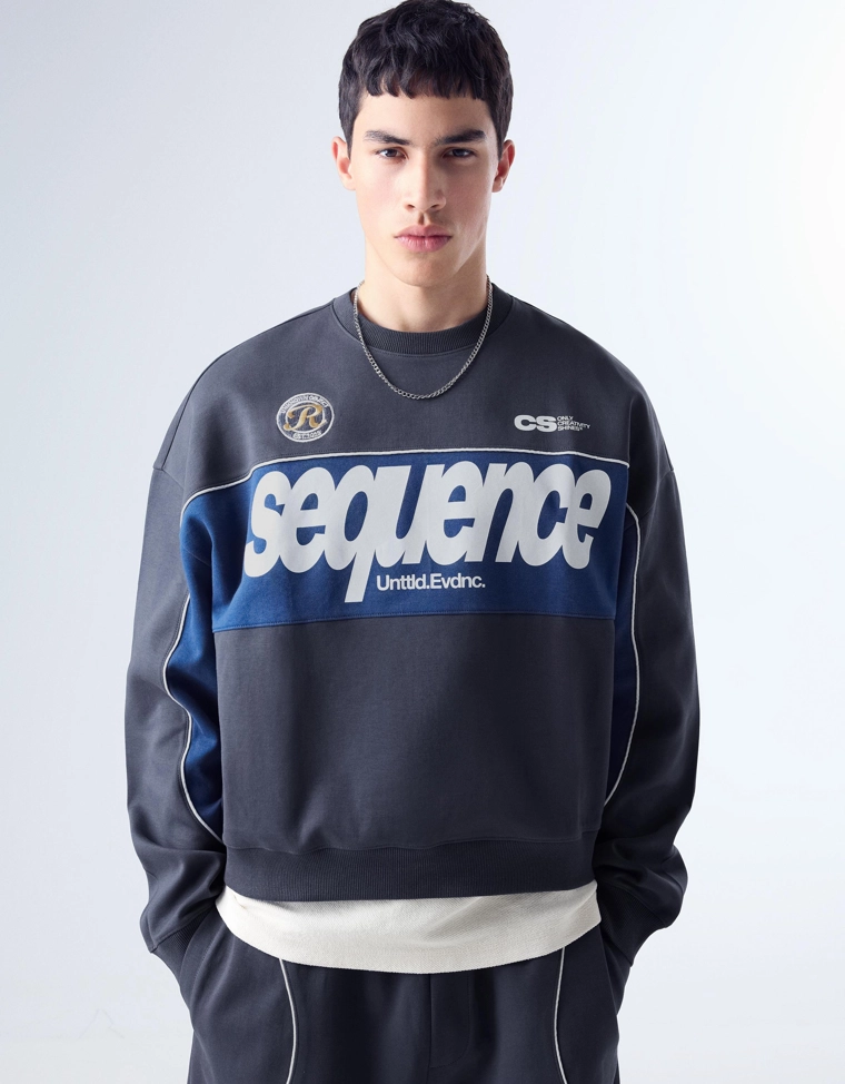 Толстовка с круглым вырезом и принтом