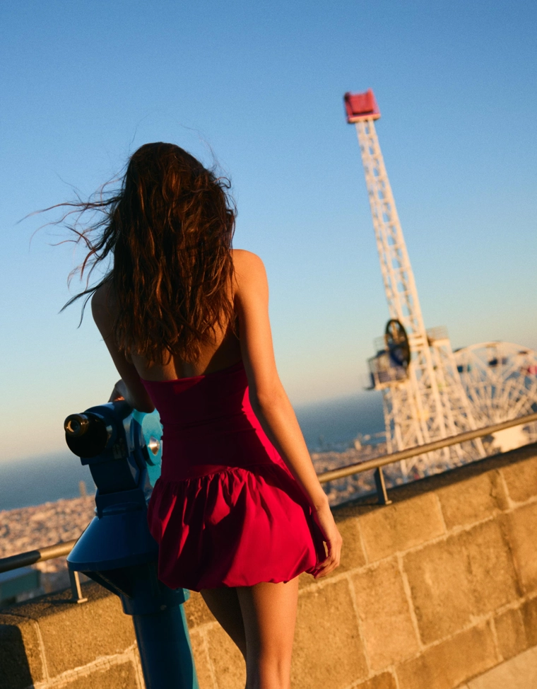 Мини-платье-баллон из бенгалина