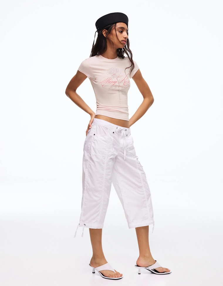 Футболка с короткими рукавами и отделкой strass