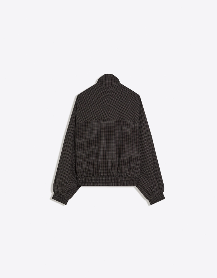 Куртка в клетку с принтом