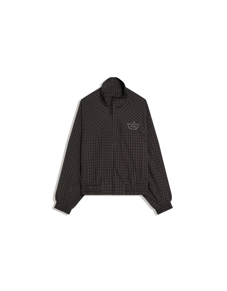 Куртка в клетку с принтом